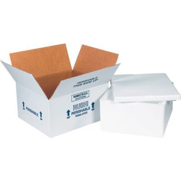 The Packaging Wholesalers Foam Insulated Shipping Kit, 12"L x 10"W x 5"H, White 225C
